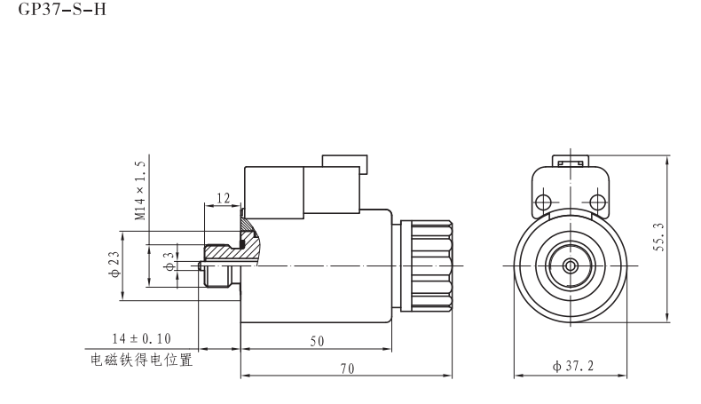 GP37-S-H/GP37-S-H(DIN)螺纹比例阀用电磁铁