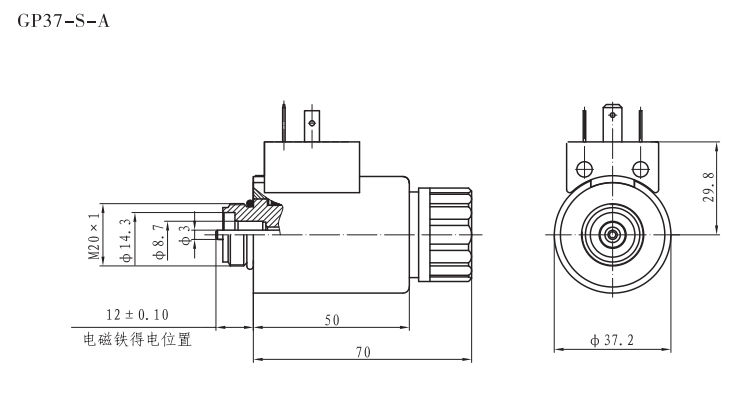 GP37-S-A螺纹比例阀用电磁铁