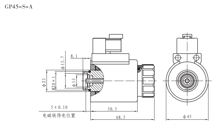 GP45-S-A螺纹比例阀用电磁铁