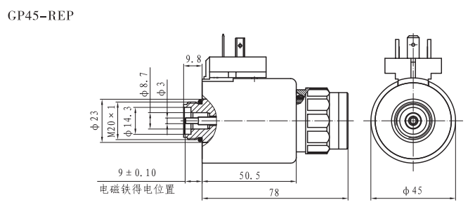 GP45-REP(3DREP阀)系列螺紋比例阀用电磁铁