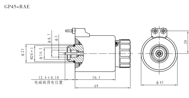 GP45-RAE(4WRAE阀）螺纹比例阀用电磁铁